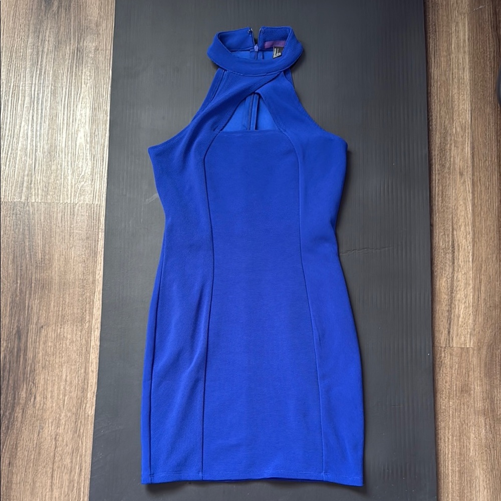 Forever 21 Blue Halter Sheath Mini Dress